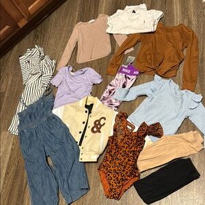 Lot of 13 pieces of assorted toddler girl clothing size 4